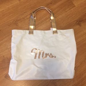 White and Gold Tote Bag